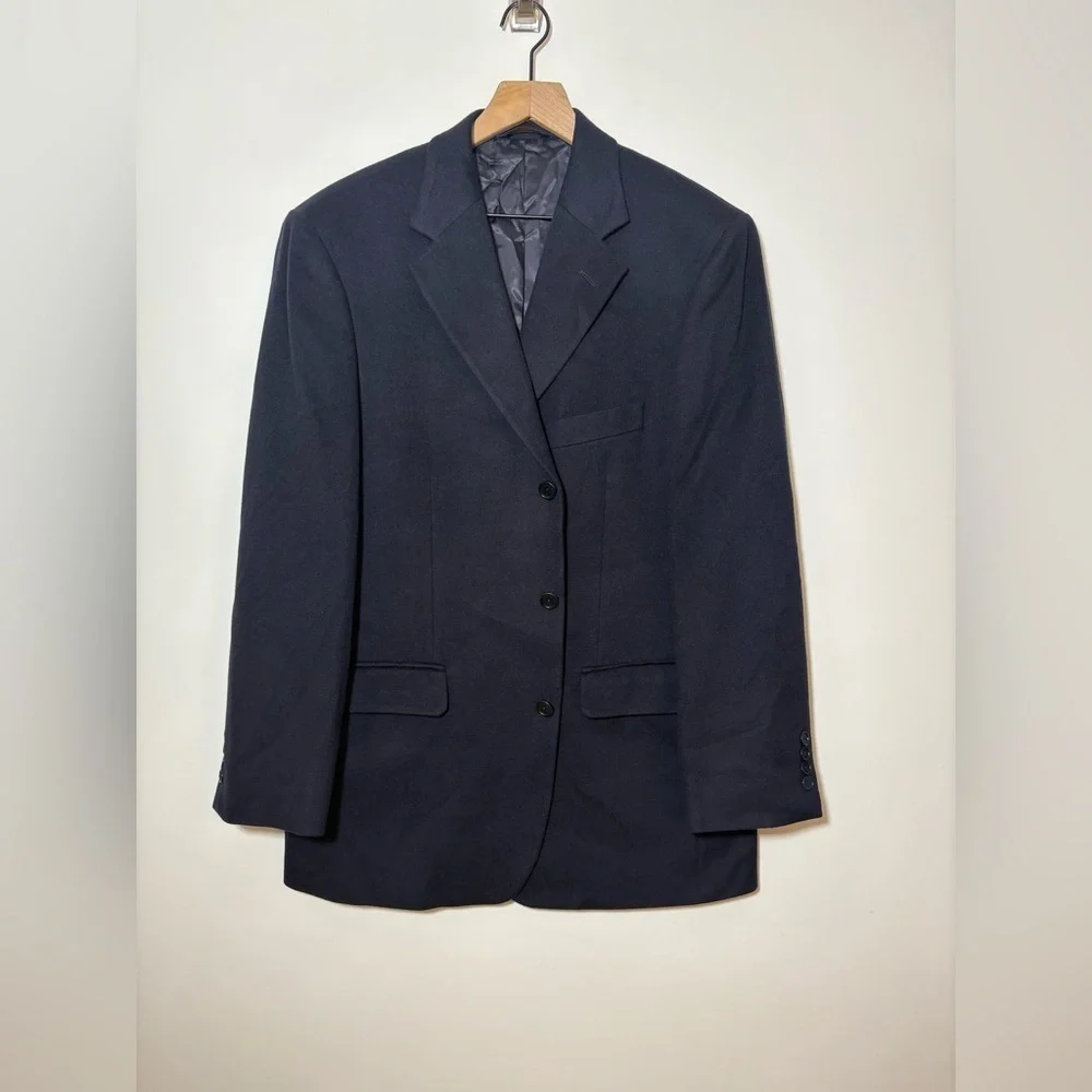 Brooks Brothers 346 Black 100% Cashmere Blazer Jacket Size 42R